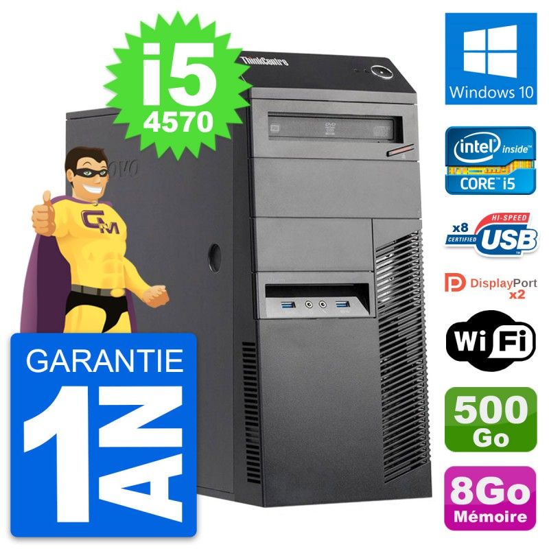 Lenovo ThinkCentre M83 Desktop PC - Core i5-4570, 8GB RAM, 500GB HDD, Windows 10, WiFi