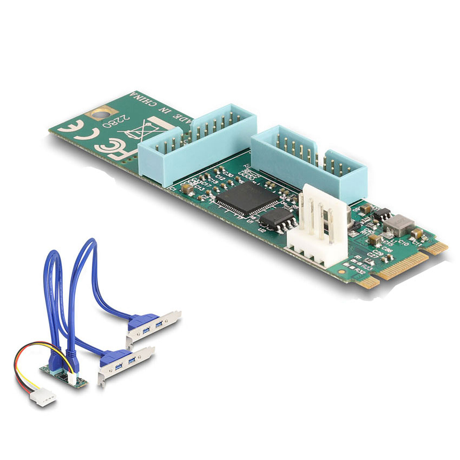 Adaptador M.2 DeLock B+M a 4x USB 3.0