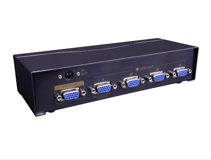 Splitter VGA Yatek YK-VS2504A de 4 puertos, amplifica la señal hasta 65 metros y admite DDC2