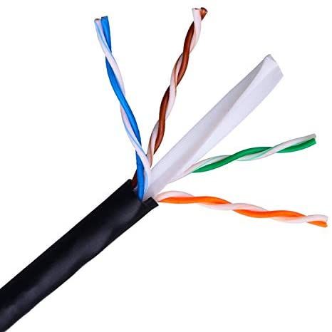 AISENS Outdoor Network Cable, RJ45 Cat.6 UTP Rigid AWG24, Black, 305m