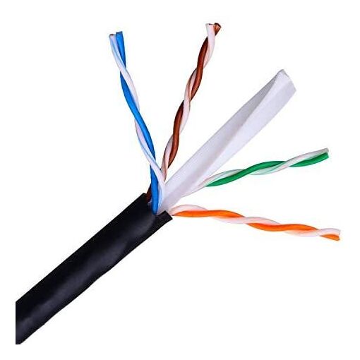 Cable de red exterior AISENS, RJ45 Cat.6 UTP rígido AWG24, negro, 305m
