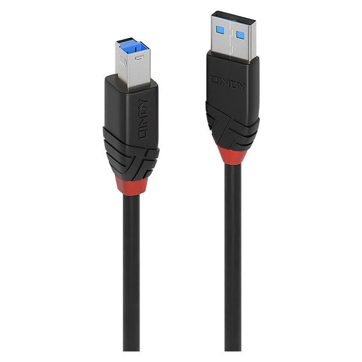 Lindy USB Cable - USB Type A to USB Type B - 10m - Active Round - Black