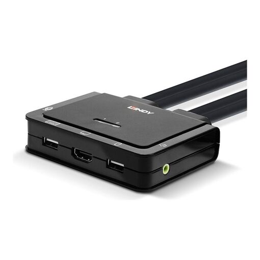 Conmutador de cable de audio y HDMI de Lindy con 2 puertos