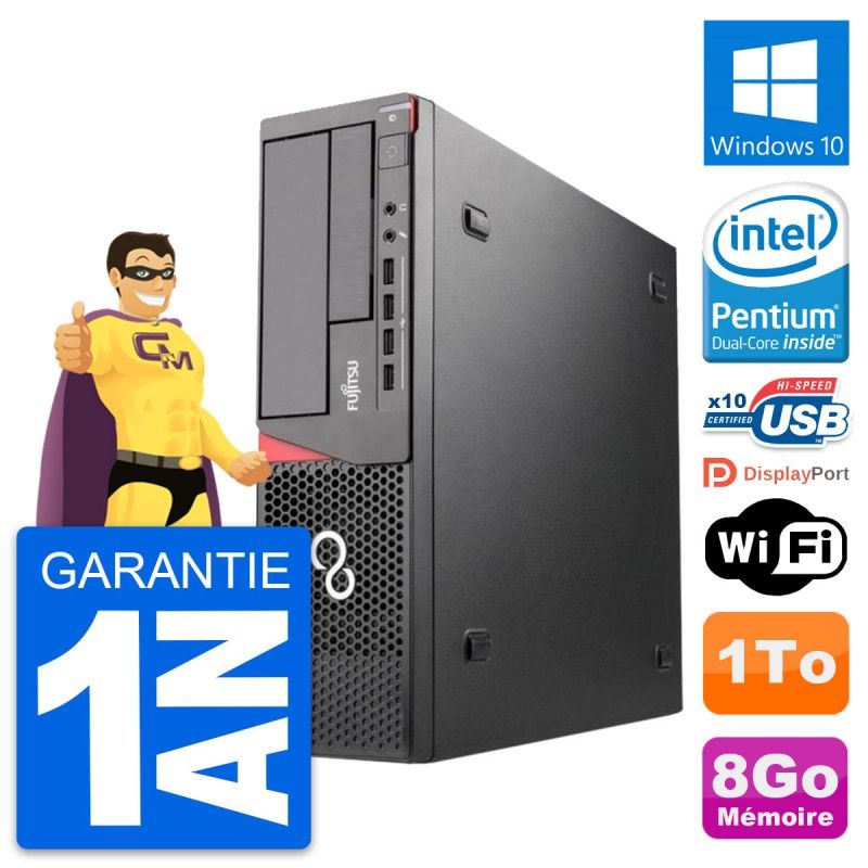 Ordinateur de bureau Fujitsu Esprimo E720 DT - Processeur Intel G3220, 8 Go de RAM, 1 To HDD, Windows 10, WiFi