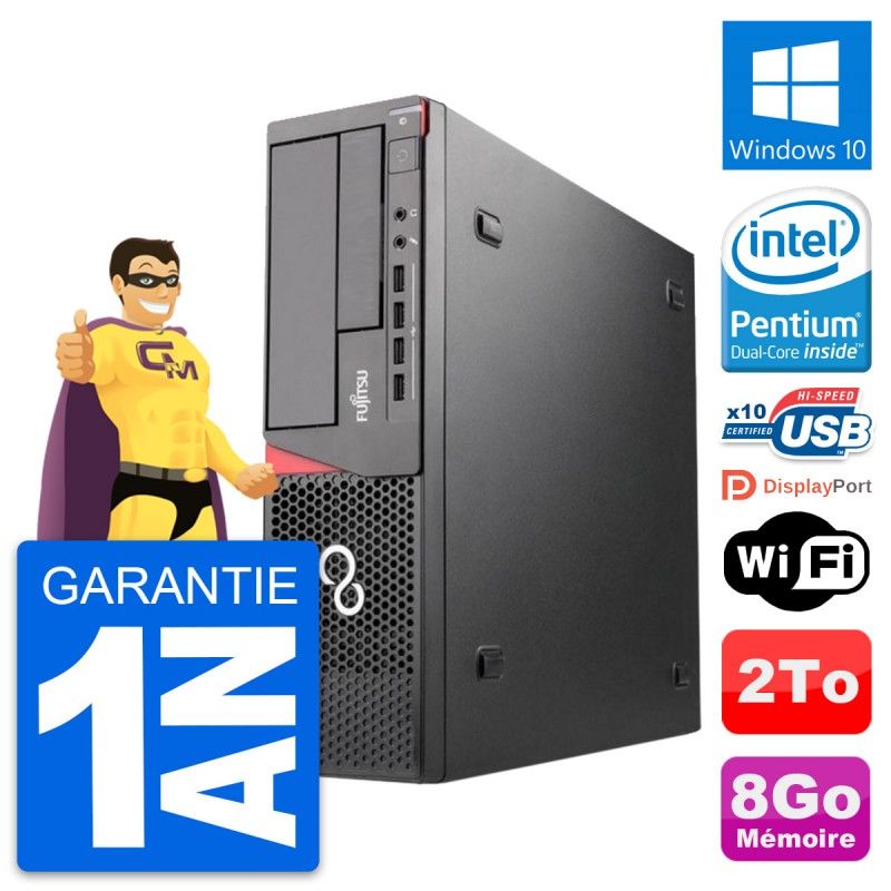 Fujitsu Esprimo E720 DT Desktop PC - Intel Pentium G3220, 8GB RAM, 2TB HDD, Windows 10, WiFi