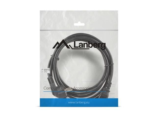 Lanberg Power Cable CA-C13C-11CC-0050-BK Schuko/IEC 320 C13 Connectors 5m