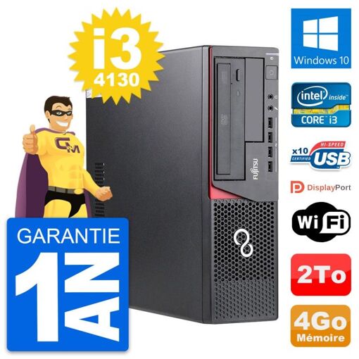 Fujitsu Esprimo E720 DT Desktop PC - Intel i3-4130, 4GB RAM, 2TB Hard Drive, Windows 10, WiFi