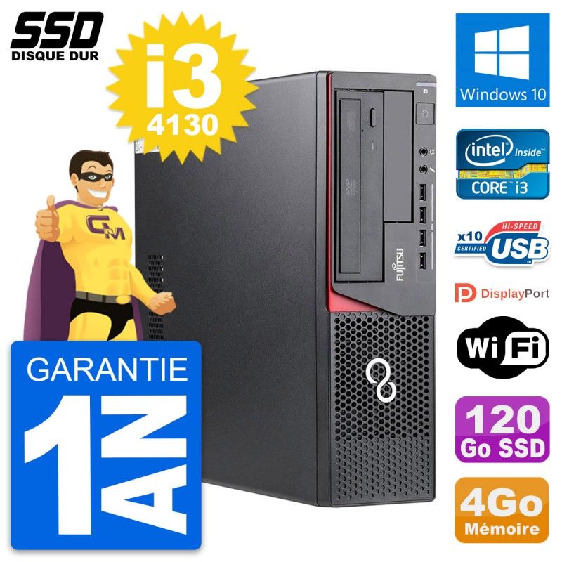 Fujitsu Esprimo E720 E85+ DT Desktop PC - Intel i3-4130, 4GB RAM, 120GB SSD, Windows 10, Wifi