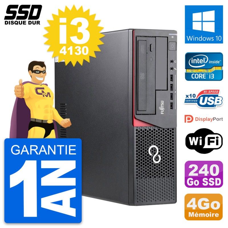 Fujitsu Esprimo E720 E85+ DT Laptop - Intel i3-4130, 4GB RAM, 240GB SSD, Windows 10, Wifi