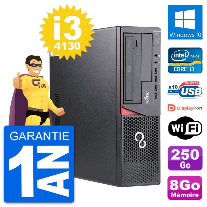 Fujitsu Esprimo E720 DT Desktop PC - Intel i3-4130, 8GB RAM, 250GB HDD, Windows 10, WiFi