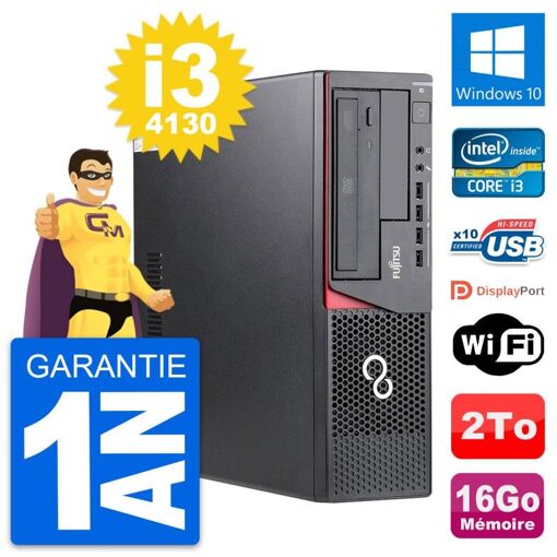 Fujitsu Esprimo E720 DT Desktop PC - Intel i3-4130, 16GB RAM, 2TB HDD, Windows 10, WiFi