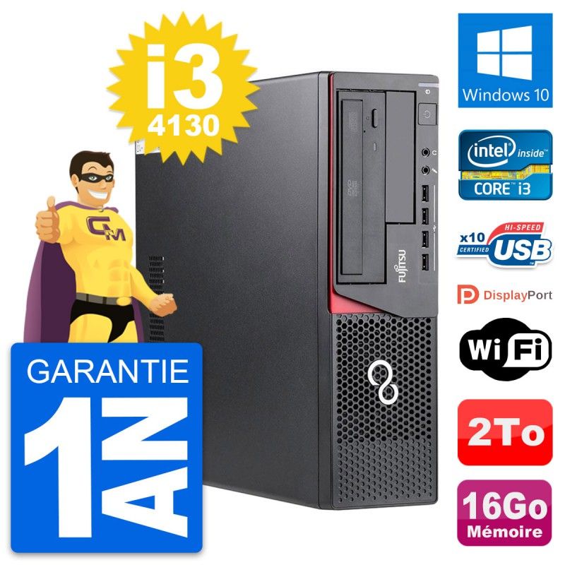 PC de escritorio Fujitsu Esprimo E720 DT - Intel i3-4130, 16GB de RAM, 2TB HDD, Windows 10, WiFi