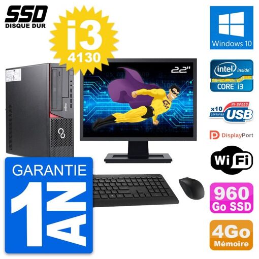 Fujitsu E720 E85+ DT 22-inch Core i3-4130 Laptop - 4GB RAM, 960GB SSD, Windows 10, WiFi