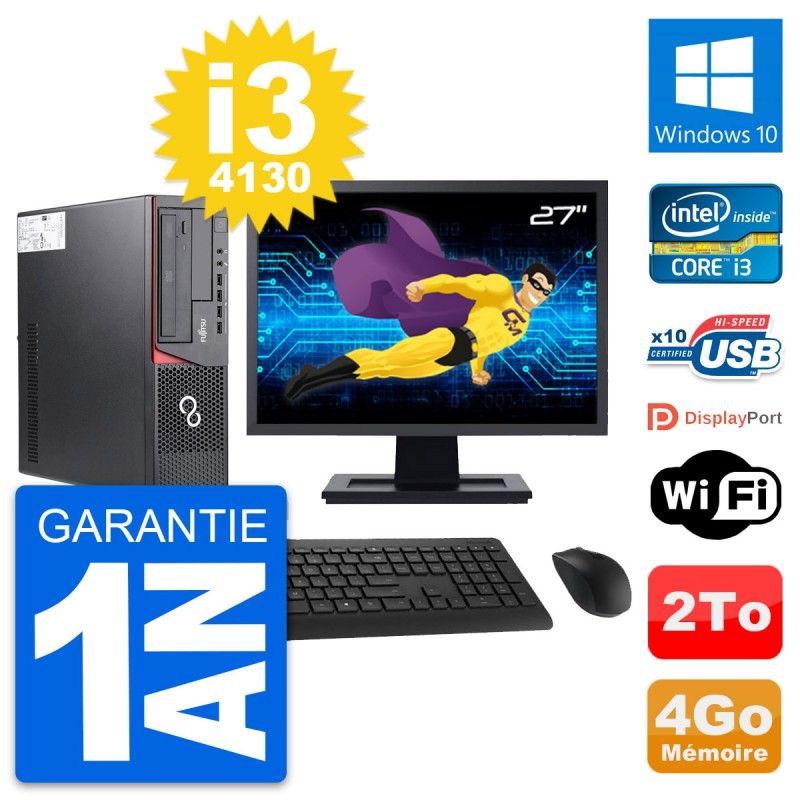 Fujitsu E720 DT 27-Inch PC - Intel i3, 4GB RAM, 2TB HDD, Windows 10, WiFi