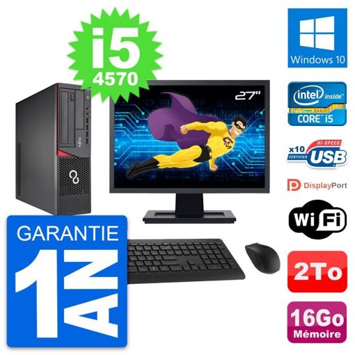 Fujitsu E720 DT 27-inch PC - Intel i5, 16GB RAM, 2TB HDD, Windows 10, WiFi