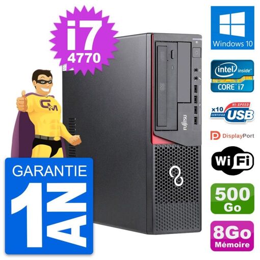 Fujitsu Esprimo E720 DT Desktop Computer - Intel i7-4770, 8GB RAM, 500GB HDD, Windows 10, WiFi