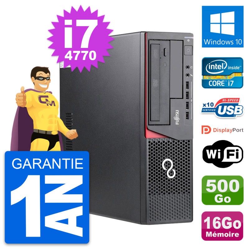 Fujitsu Esprimo E720 DT Desktop PC - Intel i7-4770, 16GB RAM, 500GB HDD, Windows 10, Wifi