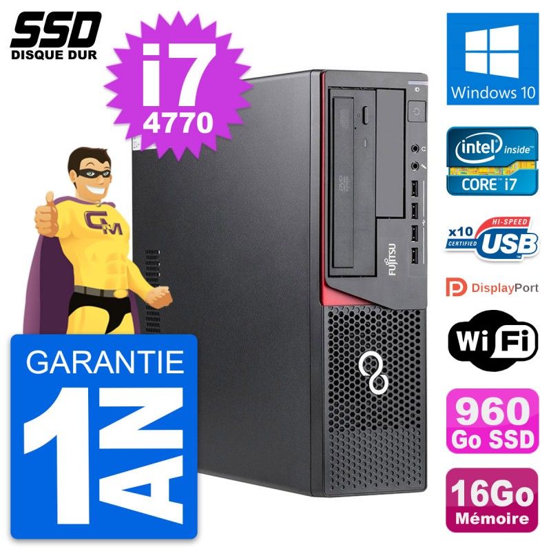Fujitsu Esprimo E720 E85+ DT - 16GB RAM, 960GB SSD, Intel i7-4770