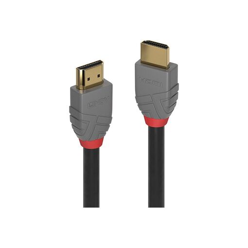 Câble Lindy Anthra Line HDMI avec Ethernet - 1 m, blindé triple, noir, rond - compatible 4K