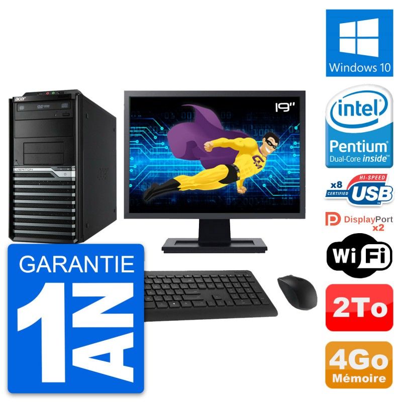 Acer Veriton M4630G 19-Inch Desktop PC - Intel Pentium G3220, 4GB RAM, 2TB HDD, Windows 10, WiFi