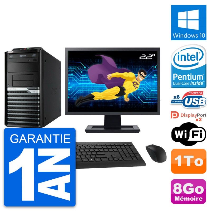 Acer Veriton M4630G 22-inch Desktop PC - Intel Pentium G3220, 8GB RAM, 1TB HDD, Windows 10, WiFi
