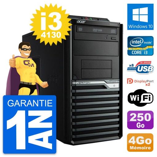 Acer Veriton M4630G Desktop PC - Intel i3-4130, 4GB RAM, 250GB HDD, Windows 10, WiFi