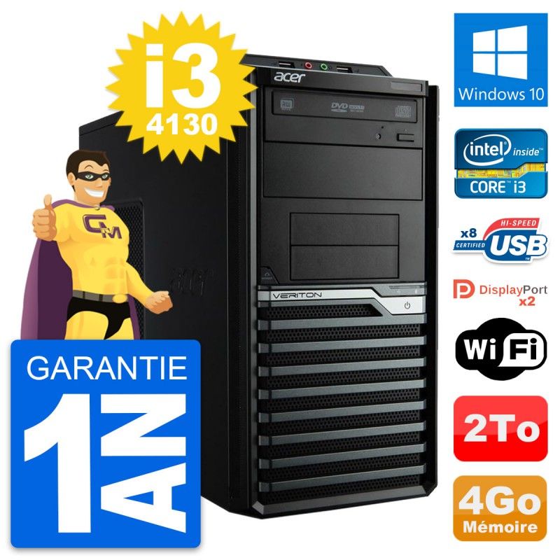 Acer Veriton M4630G Intel i3-4130 4GB RAM 2TB HDD Windows 10 WiFi Desktop PC