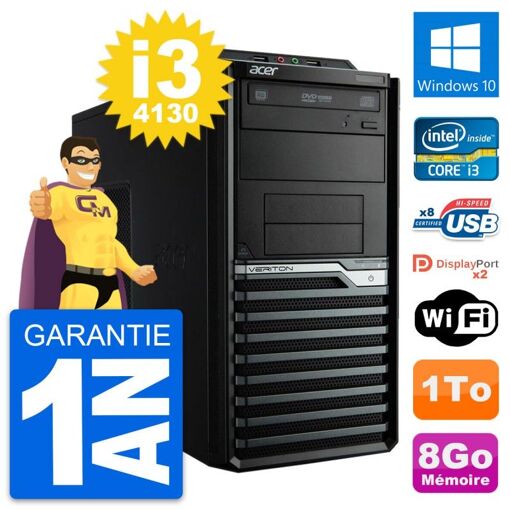 Acer Veriton M4630G Intel i3-4130 8GB RAM 1TB HDD Windows 10 WiFi Desktop PC
