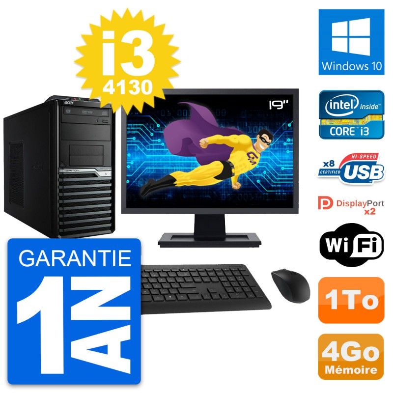 Acer Veriton M4630G 19-inch Desktop Computer, Intel i3-4130, 4GB RAM, 1TB HDD, Windows 10