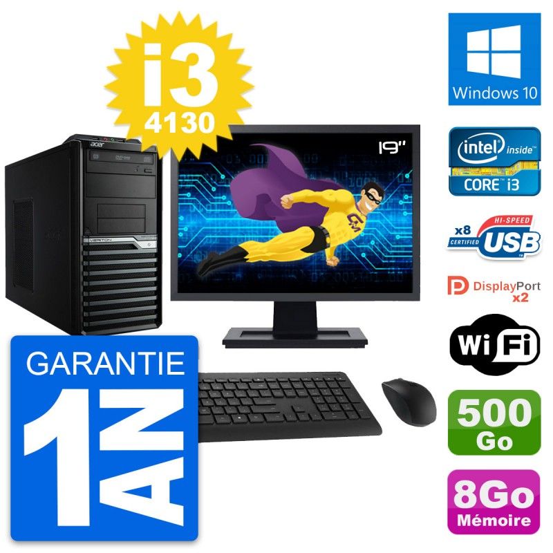 Acer Veriton M4630G 19-inch All-in-One PC - Intel i3, 8GB RAM, 500GB HDD, Windows 10