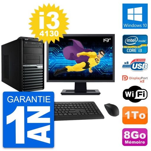 Acer Veriton M4630G 19-inch PC Tower - Intel i3-4130, 8GB RAM, 1TB HDD, Windows 10