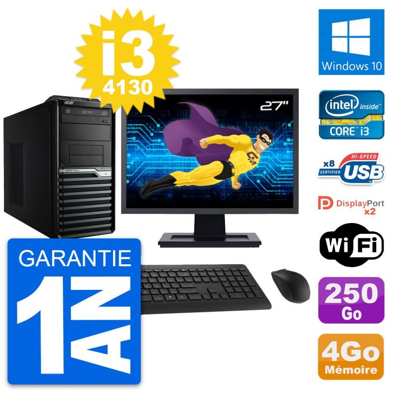 Acer Veriton M4630G 27-inch All-in-One PC - Intel i3-4130, 4GB RAM, 250GB SSD