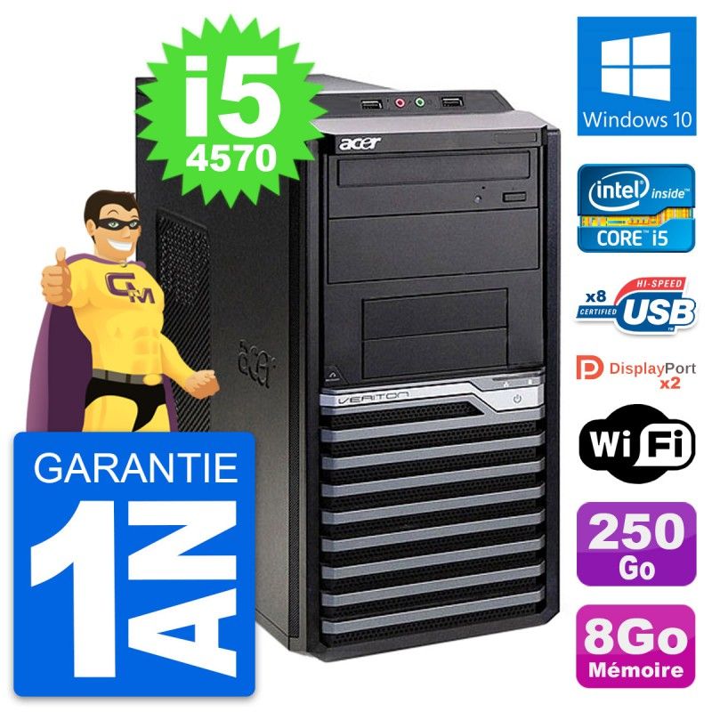 Acer Veriton M4630G Intel i5-4570 8GB RAM 250GB SSD Windows 10 WiFi Desktop PC