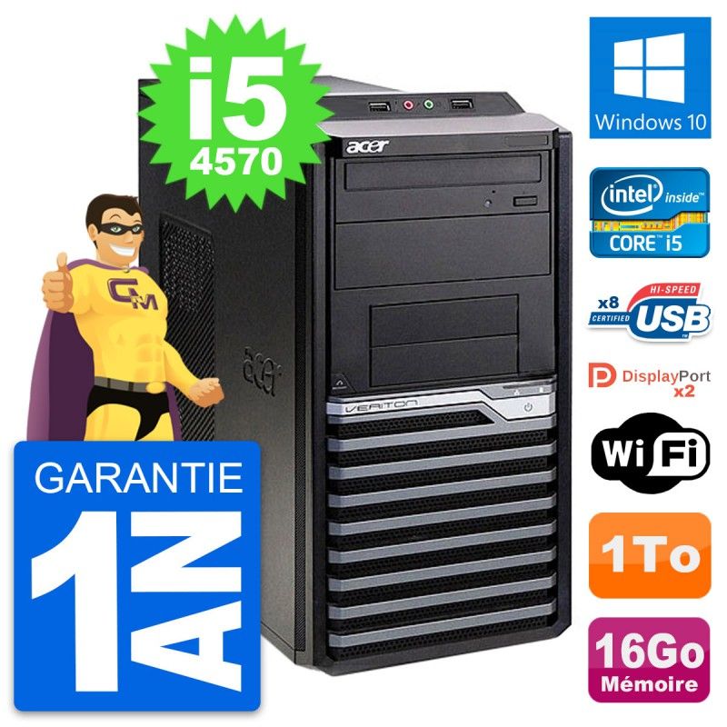 Acer Veriton M4630G Intel i5-4570 16GB RAM 1TB HDD Windows 10 Wi-Fi Desktop PC