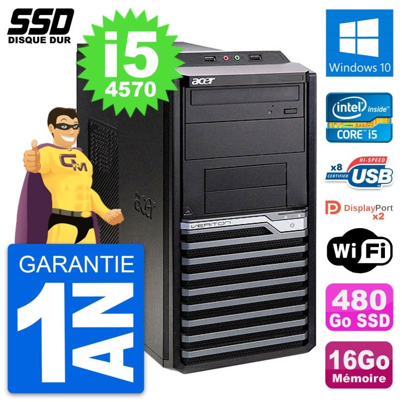 Acer Veriton M4630G Desktop PC - Intel Core i5, 16GB RAM, 480GB SSD, Windows 10