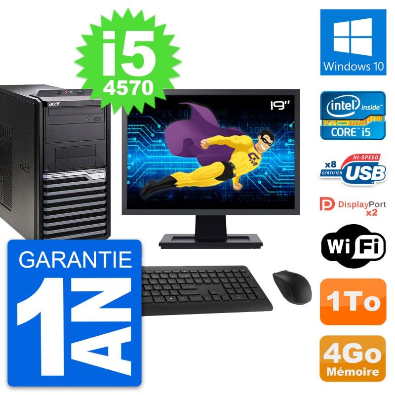 Acer Veriton M4630G 19-Inch Desktop PC - Intel i5-4570, 4GB RAM, 1TB HDD, Windows 10