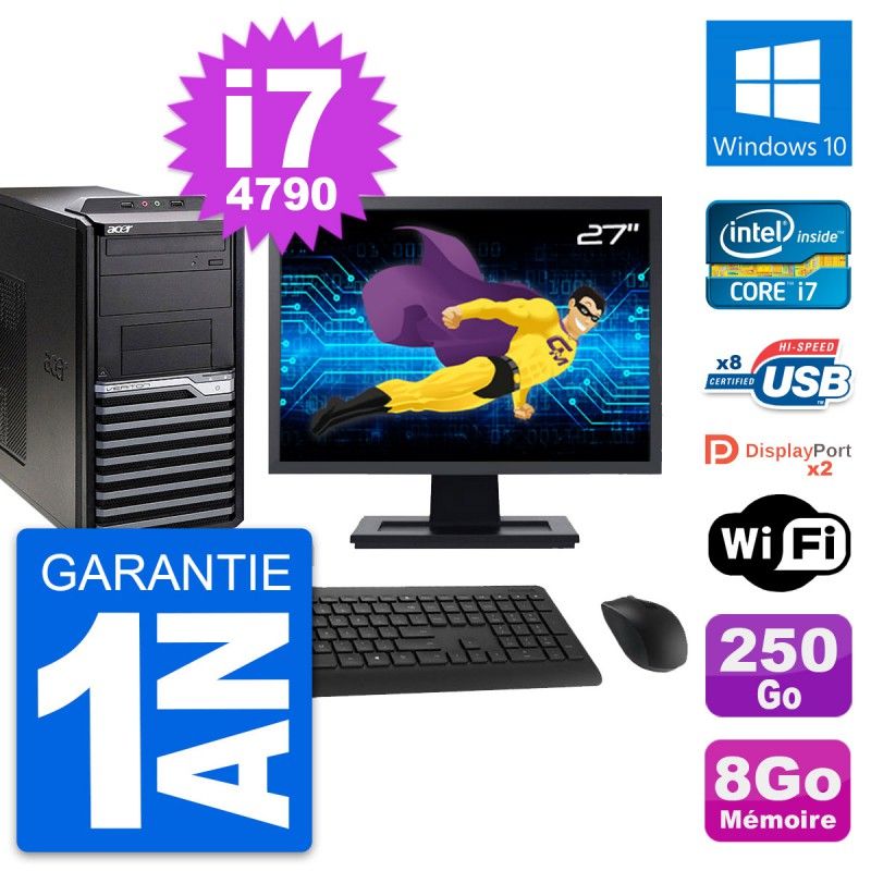 Acer Veriton M4630G 27-inch All-in-One PC - Intel i7-4790, 8GB RAM, 250GB SSD, Windows 10