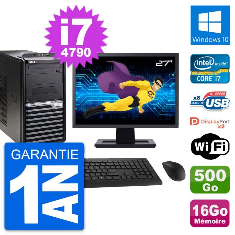 Acer Veriton M4630G 27-inch All-in-One PC - Core i7, 16GB RAM, 500GB HDD, Windows 10