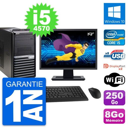 Acer Veriton M4630G 19-Inch PC (Intel i5, 8GB RAM, 250GB HDD, Windows 10)