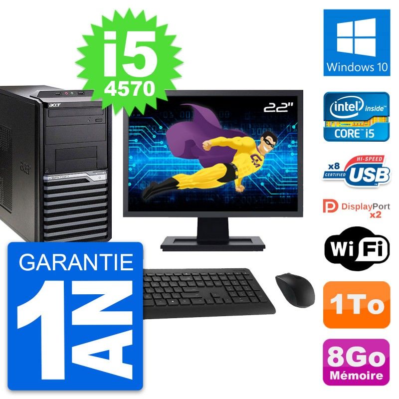 Acer Veriton M4630G 22-Inch Desktop PC - Intel i5-4570, 8GB RAM, 1TB HDD, Windows 10, WiFi