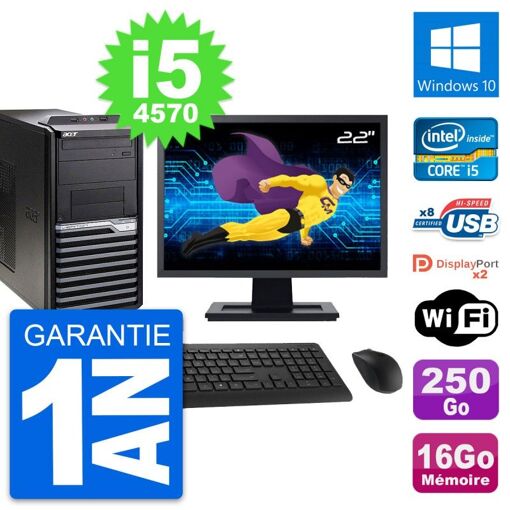 Acer Veriton M4630G 22-inch Core i5-4570, 16GB RAM, 250GB HDD, Windows 10, WiFi