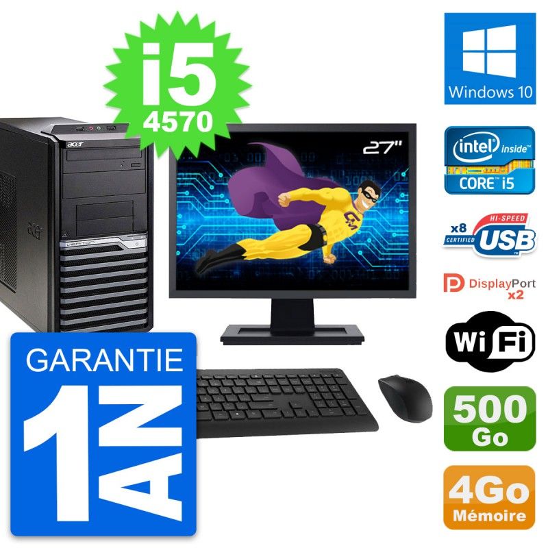 Acer Veriton M4630G 27-inch All-in-One PC - Intel i5, 4GB RAM, 500GB HDD, Windows 10