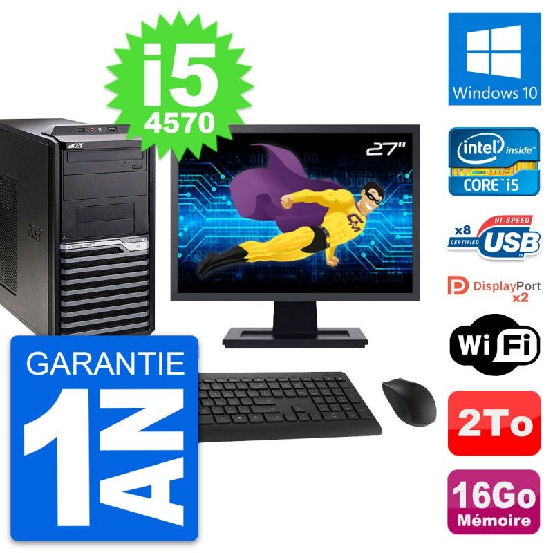 Acer Veriton M4630G 27-inch All-in-One PC - Intel i5-4570, 16GB RAM, 2TB HDD, Windows 10