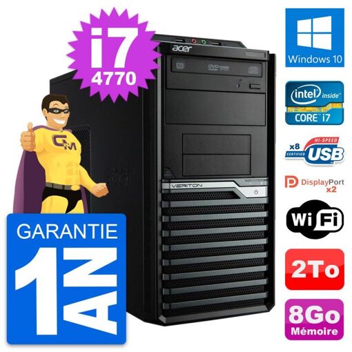 Acer Veriton M4630G Desktop PC - Intel i7-4770, 8GB RAM, 2TB HDD, Windows 10, WiFi