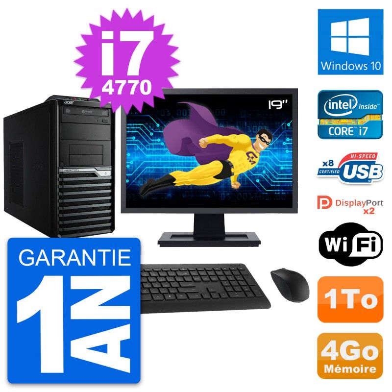 Acer Veriton M4630G 19-Inch Desktop PC - Intel i7-4770, 4GB RAM, 1TB HDD, Windows 10