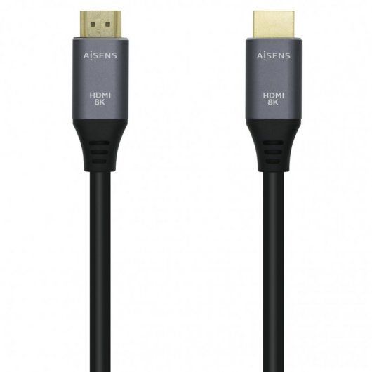 Cable HDMI AISENS A150-0428 - 2 m, de alta velocidad, gris negro