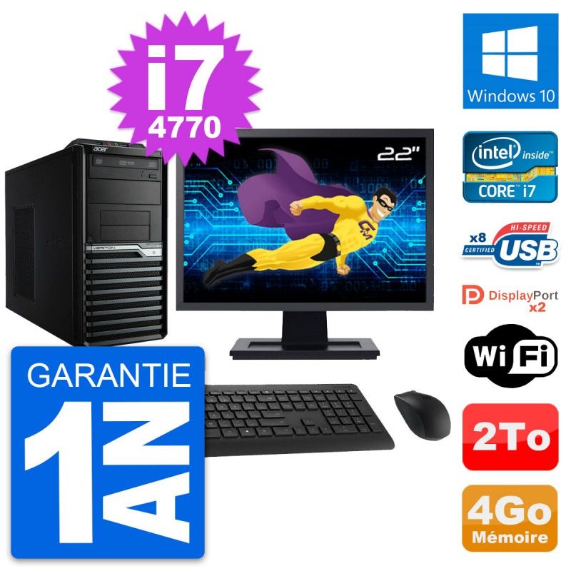 Acer Veriton M4630G 22-inch All-in-One PC - Intel i7, 4GB RAM, 2TB HDD, Windows 10