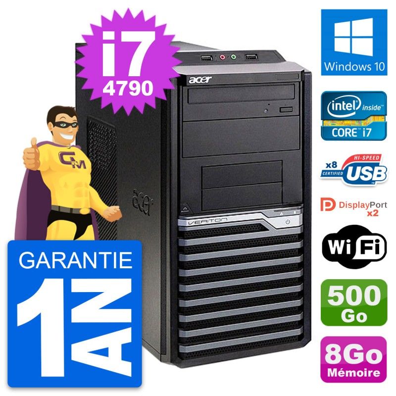 Acer Veriton M4630G Intel i7-4790 8GB RAM 500GB HDD Windows 10 WiFi Desktop PC