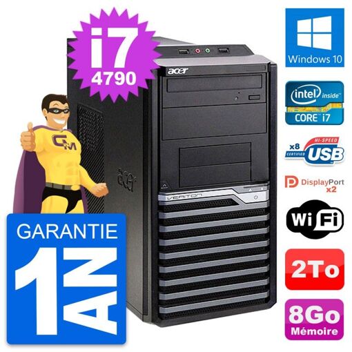 Acer Veriton M4630G Desktop Computer - Intel i7-4790, 8GB RAM, 2TB HDD, Windows 10, WiFi