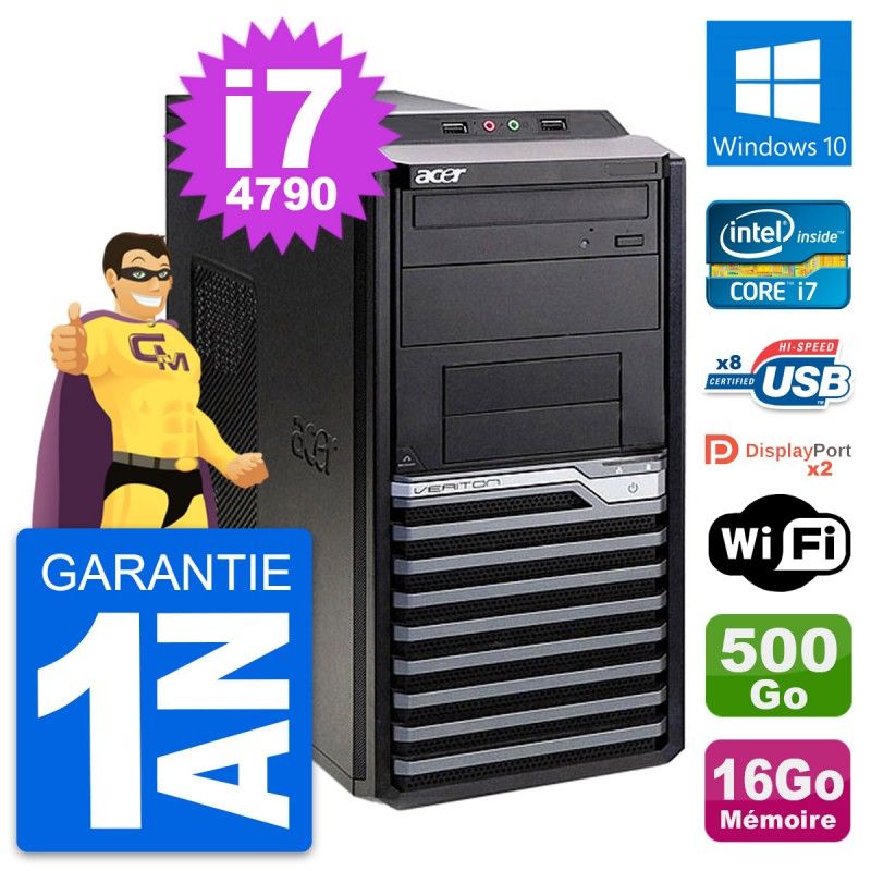 Acer Veriton M4630G Intel i7-4790 16GB RAM 500GB HDD Windows 10 Wifi Desktop PC